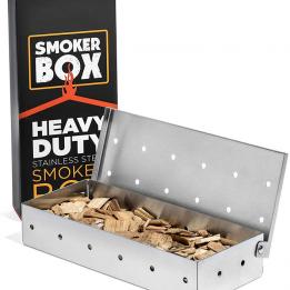 Smoker Box for BBQ Grilling Wood Chips, Thick Stainless Steel Smoking Box Non-Warp for Barbecue